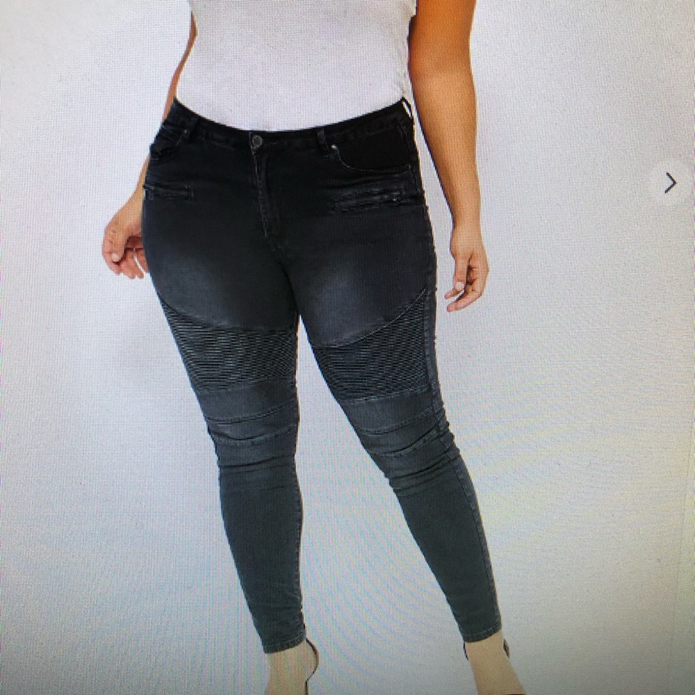 Dark Gray Moto Jeans Size 3X